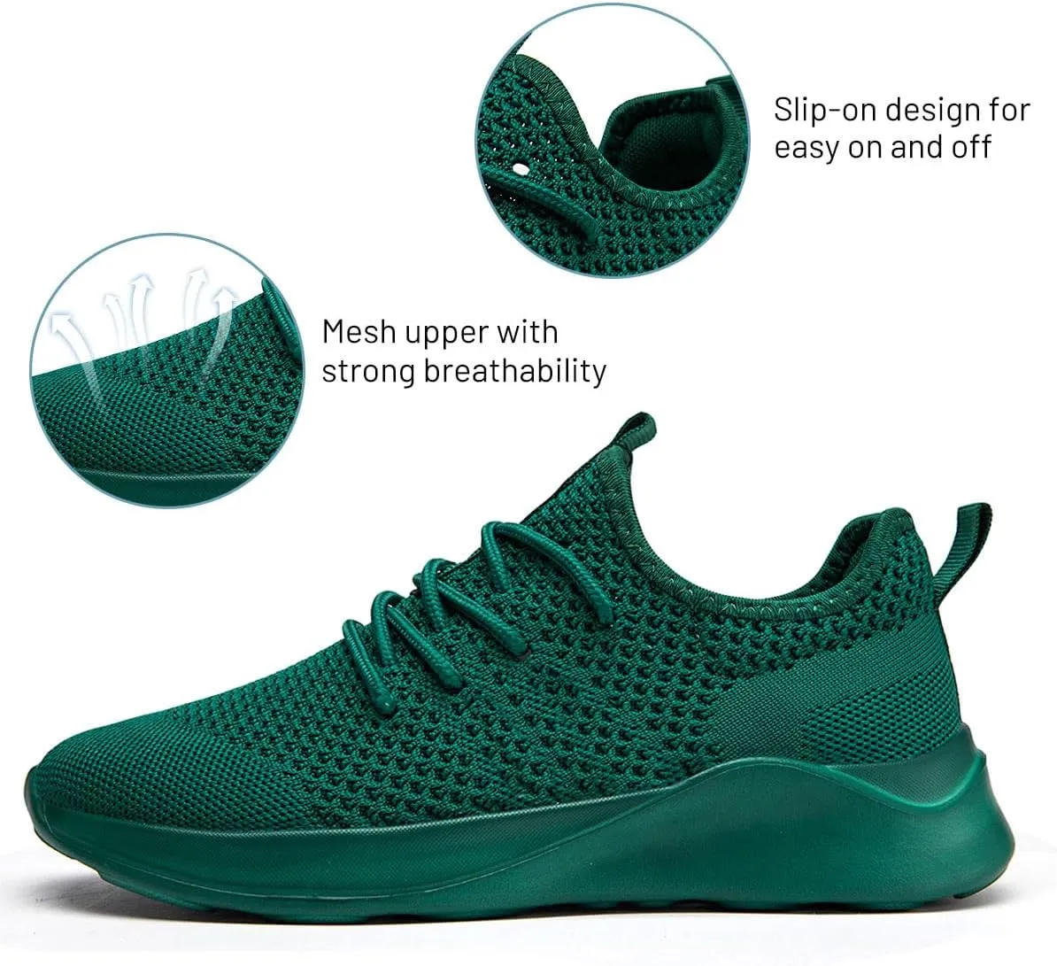 WYGRQBN Mens Walking Shoes Lightweight Breathable Slip On Running Shoes Gym Workout Tennis Fashion Sneakers