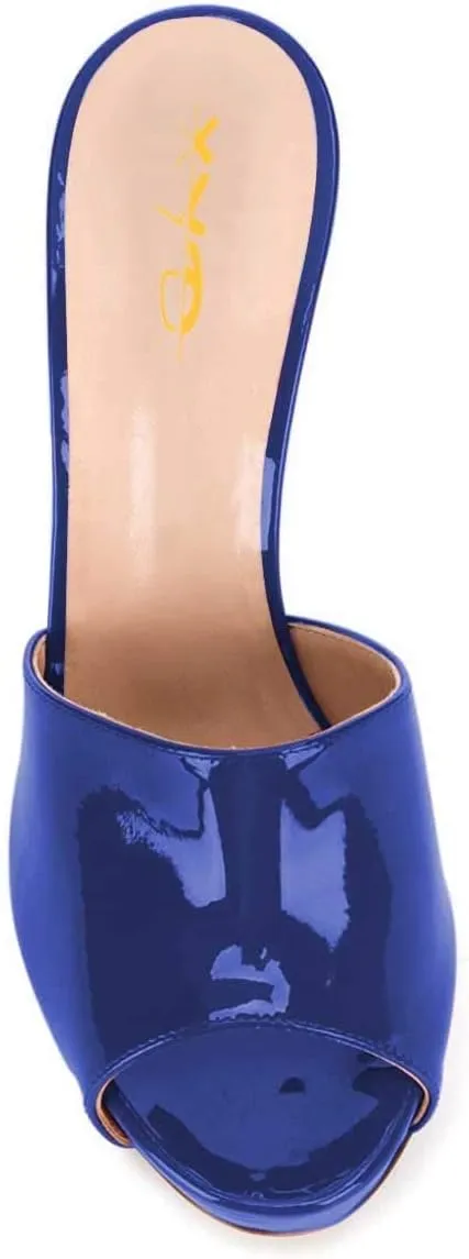 XYD Women Platform Slippers Slip On Stilettos Slides Sexy High Heel Mules Open Almond Toe Fashion Sandals Shoes