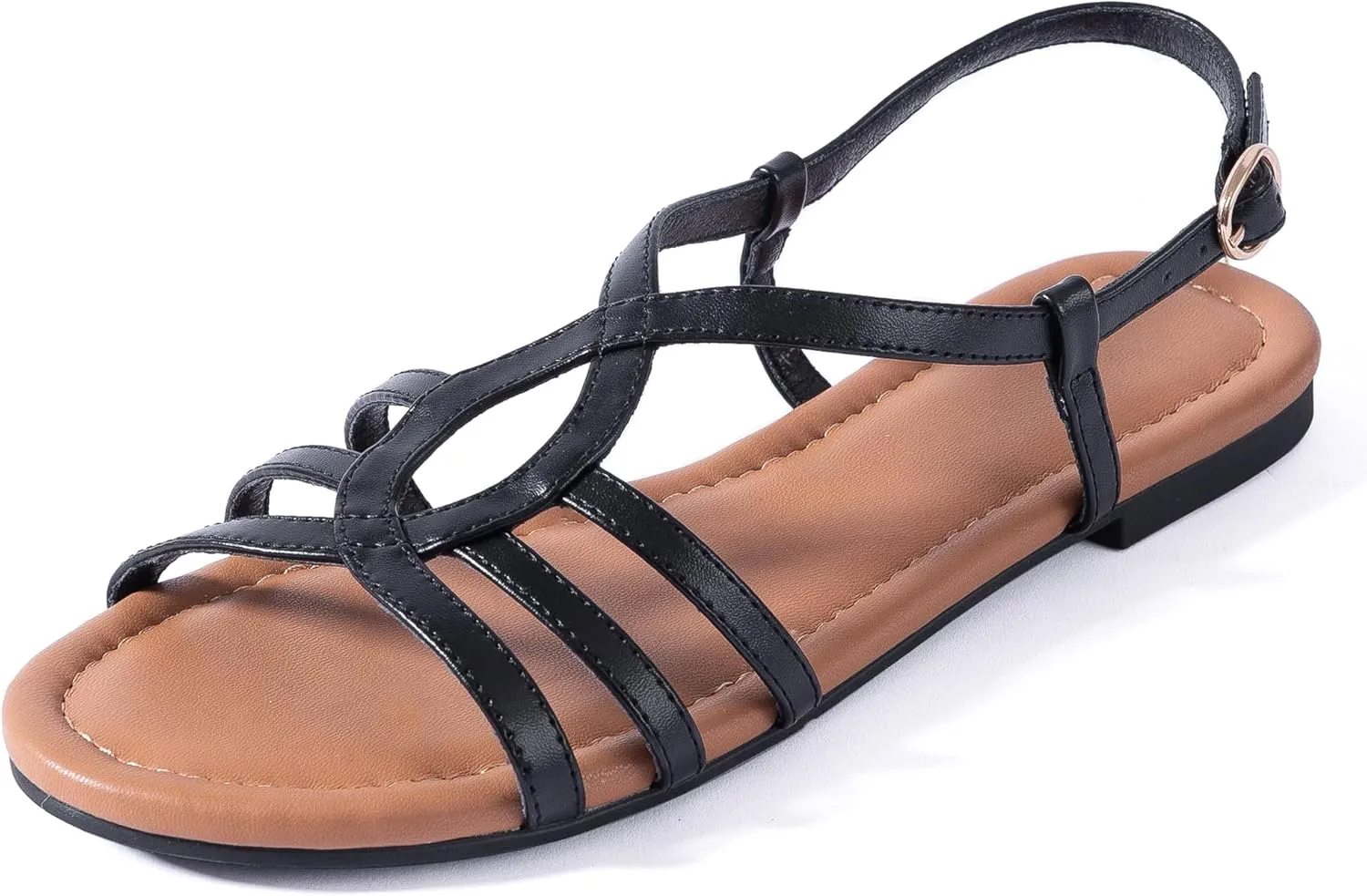 YANWENFANG Women's Flat Sandals Strappy Gladiator Sandals with Adjustable Ankle Strap,Teardrop Boho Beach Sandals for Summer Vacation, Festival, Casual Comfort