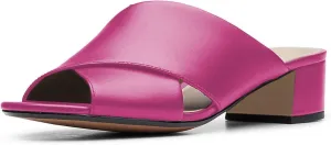 YDN Women Cross Strap Block Heeled Clog Mules Slip On Slide Sandals Summer Fashion Slipper Shoes