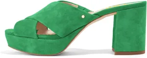 YDN Women Cross Strap Peep Toe Platform Chunky Block Heel Mules Pumps Slide Sandals Size 4-15 US