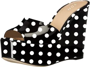 YDN Women High Heels Platform Mules Peep Toe Clogs Slip on Wedge Sandals Slide Backless Shoes Size 4-15 US