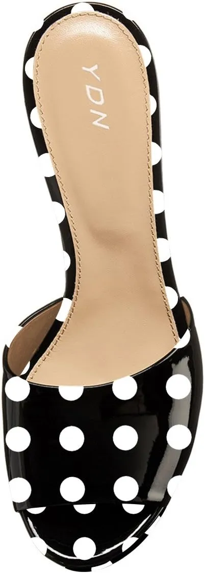 YDN Women High Heels Platform Mules Peep Toe Clogs Slip on Wedge Sandals Slide Backless Shoes Size 4-15 US