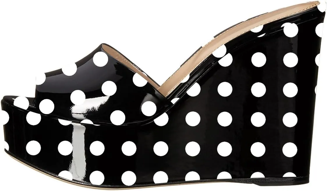 YDN Women High Heels Platform Mules Peep Toe Clogs Slip on Wedge Sandals Slide Backless Shoes Size 4-15 US