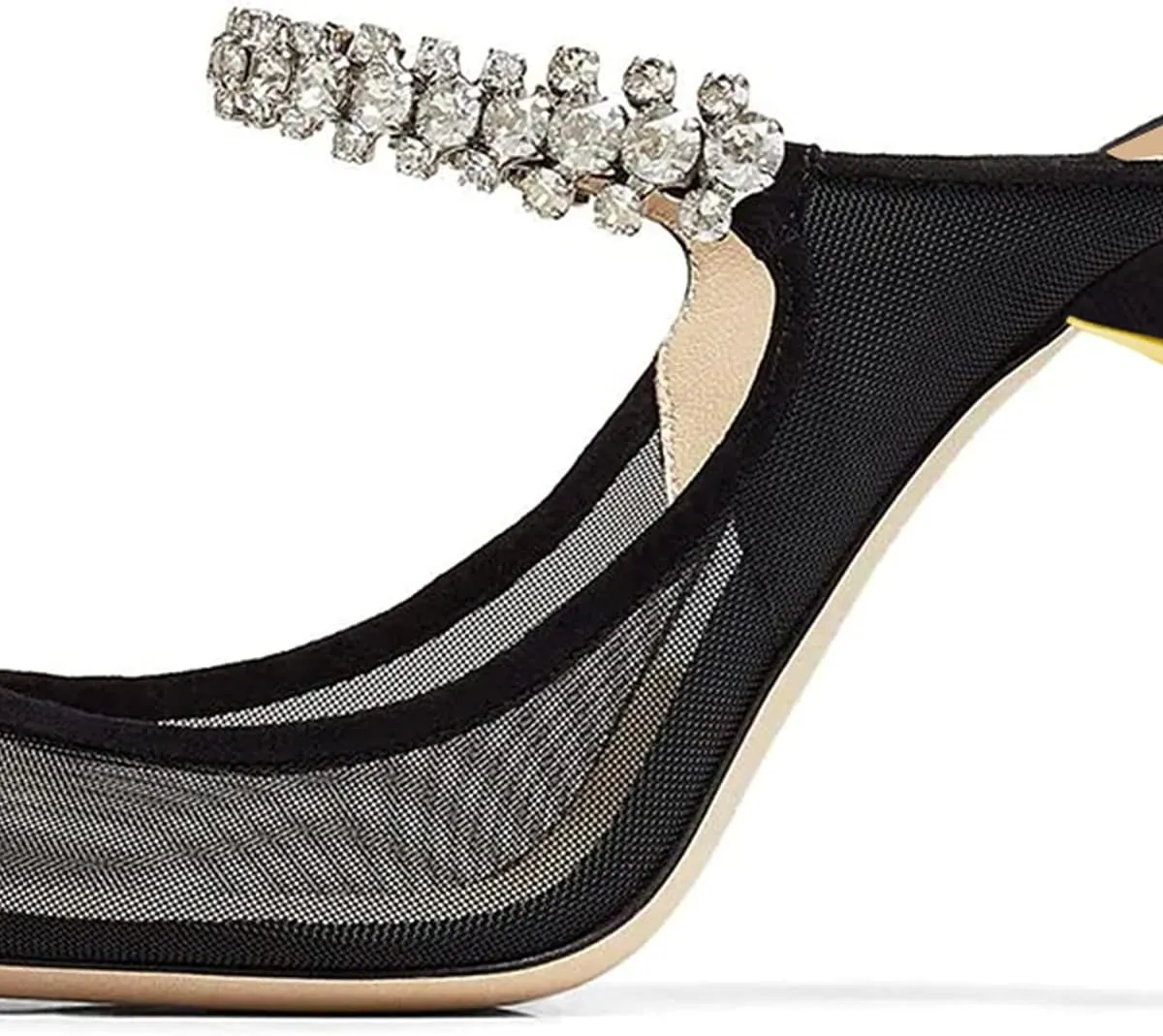 YDN Women Trendy Metallic Spiral Heels Slip On Sandals Rhinestone Strap Pumps Pointed Toe Mules Party Shoes 4-15 US