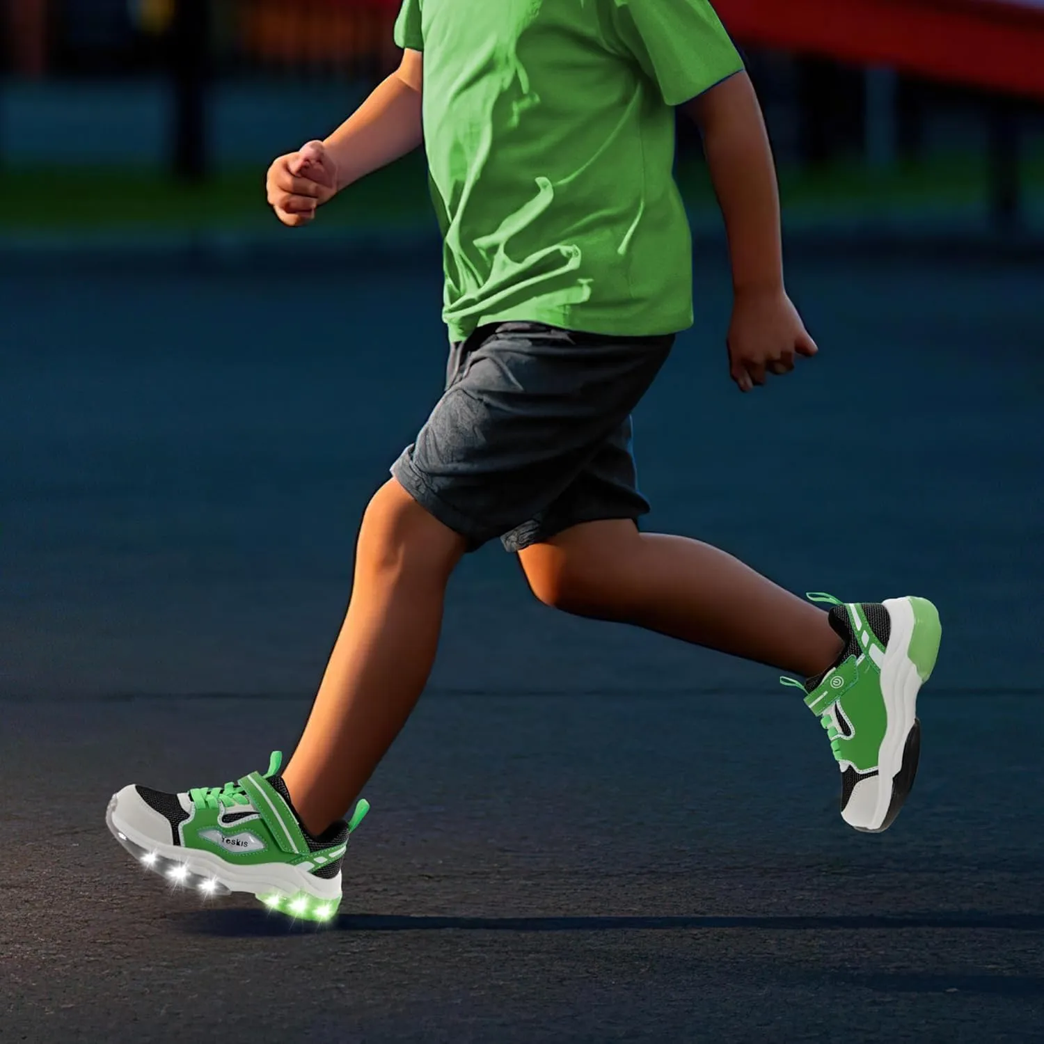 YESKIS Kids Boys Girls Light Up Shoes Lightweight Mesh Breathable Led Flashing FutuVibe Running Sneakers for Little Kid and Big Kid