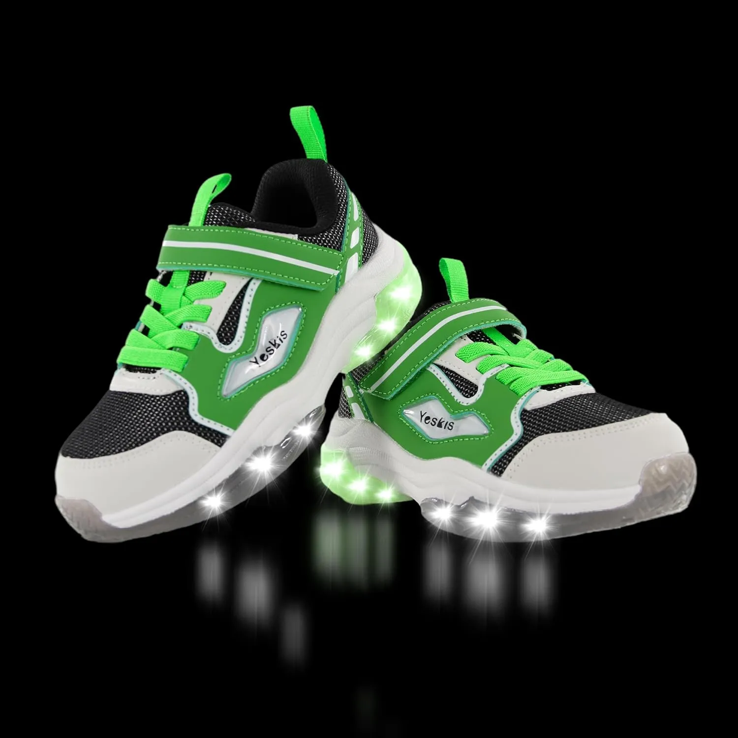 YESKIS Kids Boys Girls Light Up Shoes Lightweight Mesh Breathable Led Flashing FutuVibe Running Sneakers for Little Kid and Big Kid