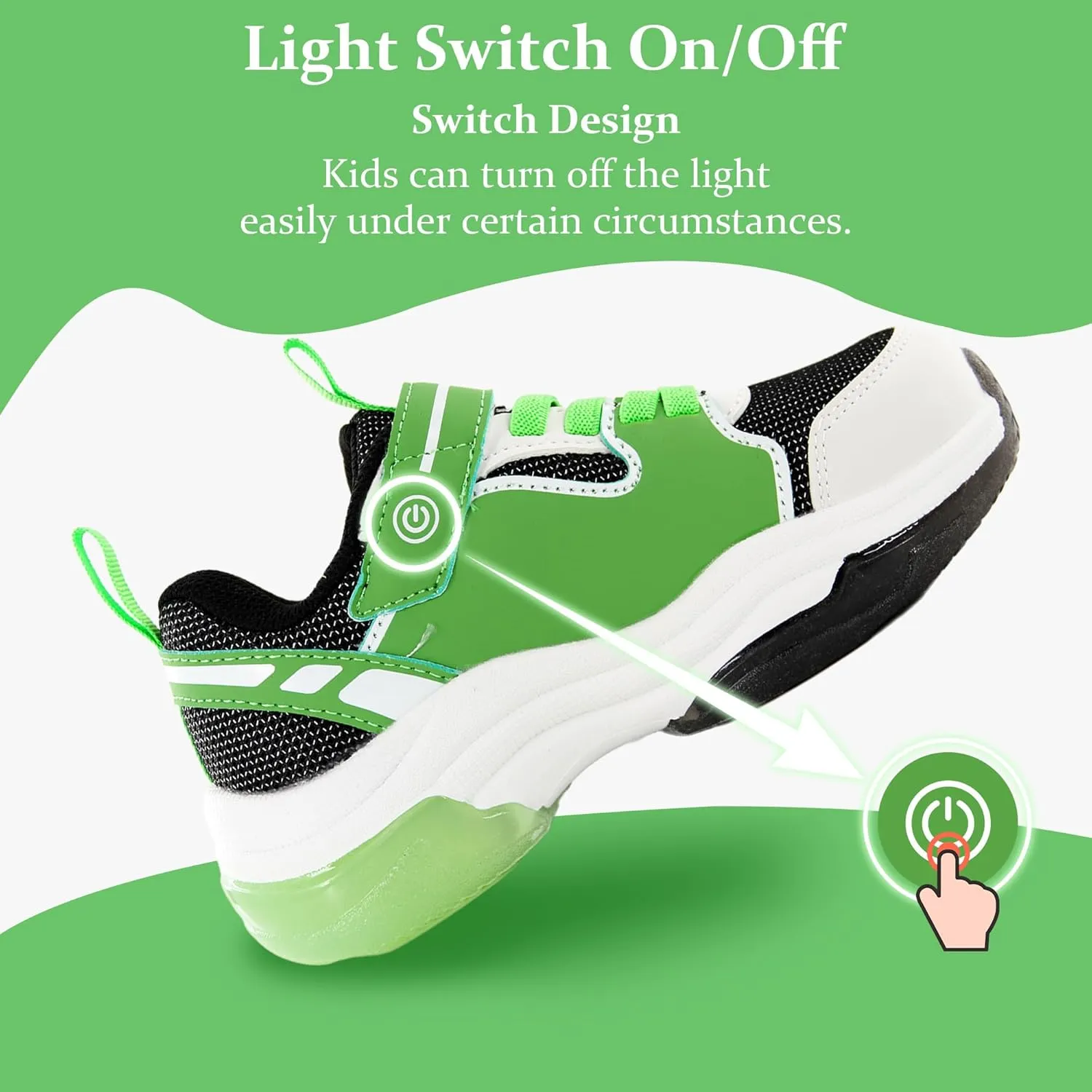 YESKIS Kids Boys Girls Light Up Shoes Lightweight Mesh Breathable Led Flashing FutuVibe Running Sneakers for Little Kid and Big Kid