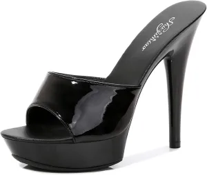 YIYA High Heeled Mules for Women Open Toe Stilettos Sandals Summer Platform High Heels Slides Dress Party Backless Shoes