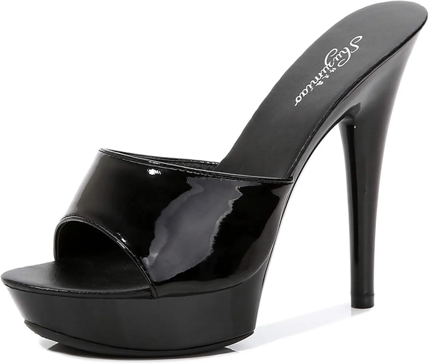 YIYA High Heeled Mules for Women Open Toe Stilettos Sandals Summer Platform High Heels Slides Dress Party Backless Shoes