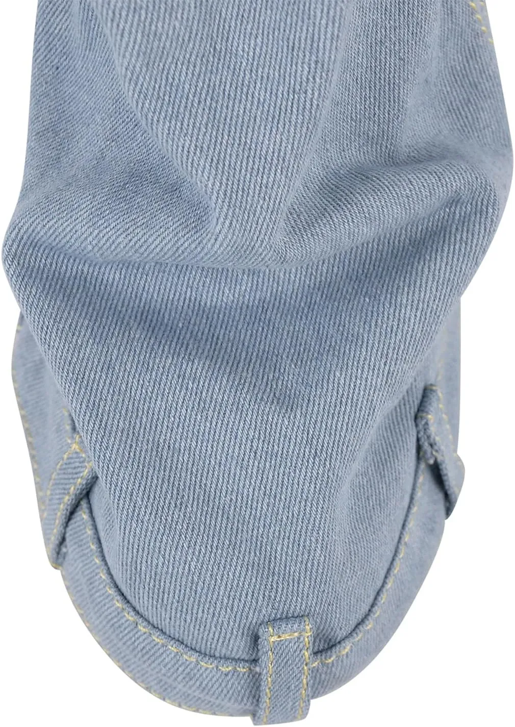 Yolkomo Women's Fold Over Knee High Denim Boots with Zipper Lock