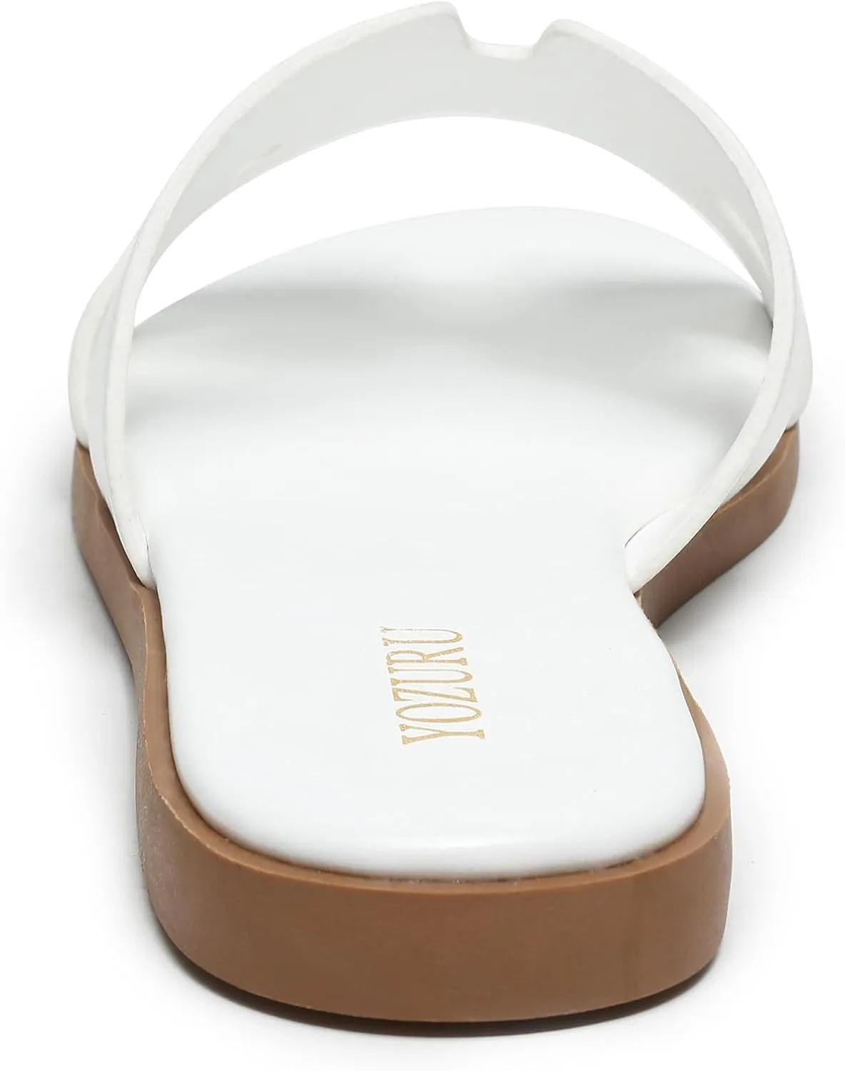 Yozuru Womens Flat Sandals Open Toe Dressy Summer Sandals Comfortable Casual Slip on Leather Slides Sandals for women