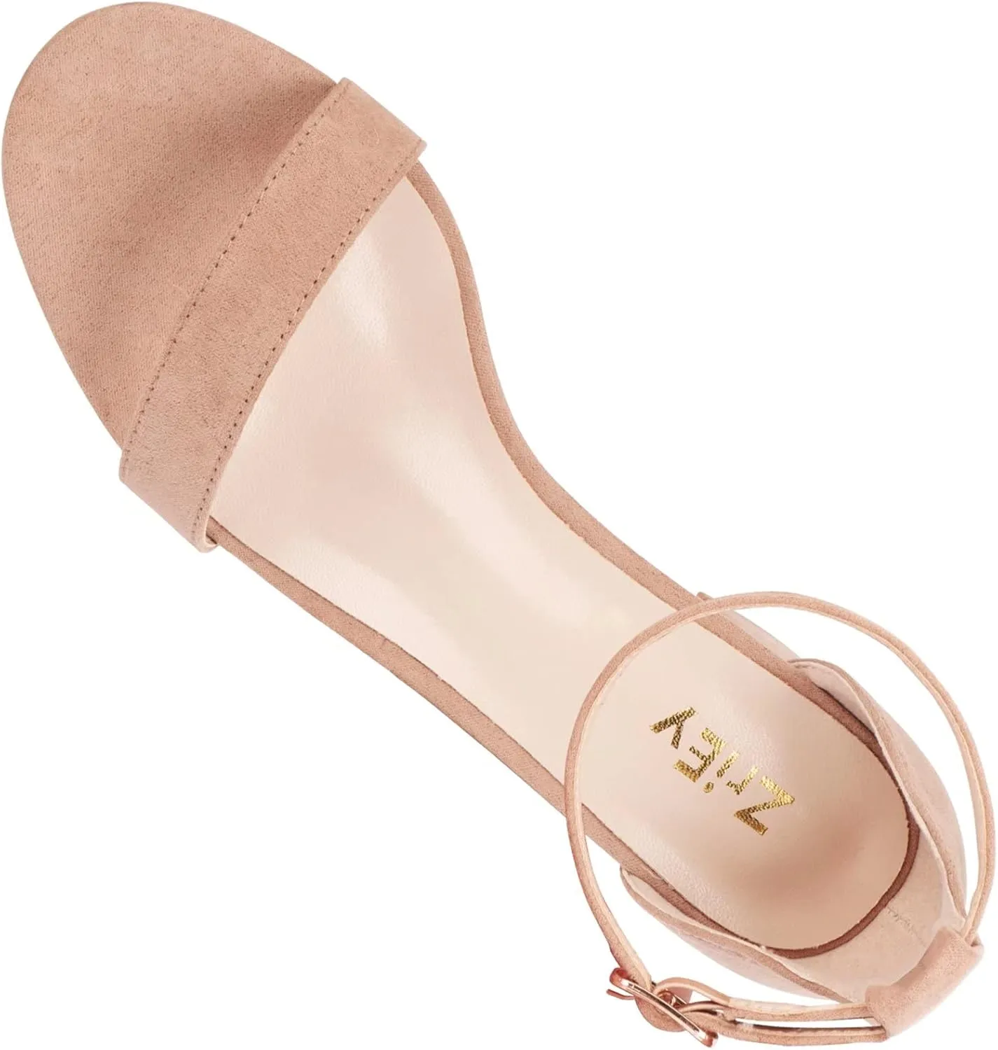 ZriEy Chunky Heels for Women Strappy Platform Sandals Open Toe Heeled Sandals Ankle Strap Adjustable Buckle Lucite Chunky High Heel Shoes