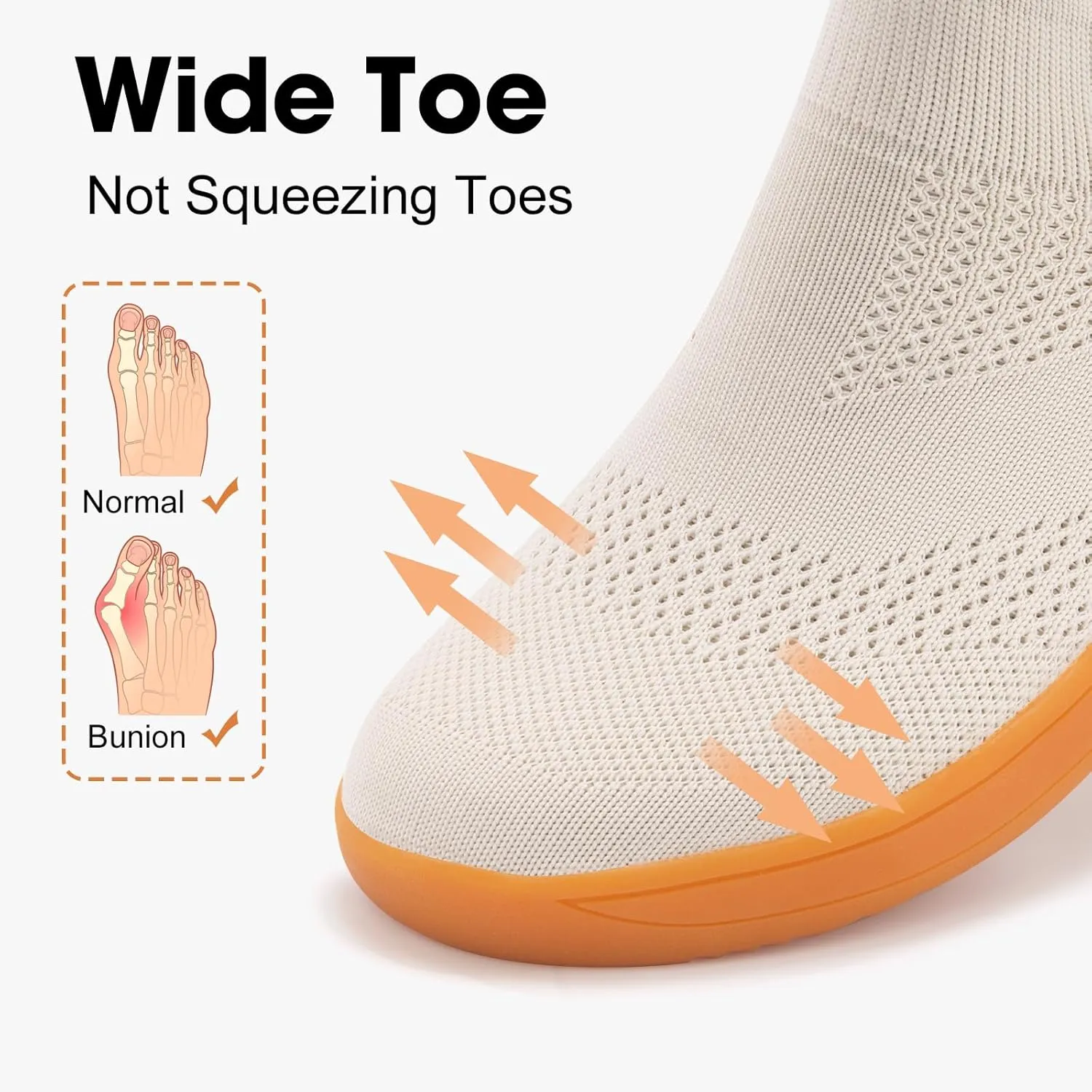 ZYEN Wide Toe Box Shoes Women Wide Width Sneakers Zero Drop Minimalist Barefoot Shoes Comfort Non-Slip Wide Running Walking Shoes